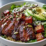 Drizzled lime-cilantro dressing adds zesty brightness to creamy avocado and smoky steak.