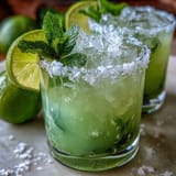 Vibrant Cinco de Mayo Margarita Mocktail with salted lime rim and fresh citrus slices in a festive glass.