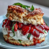 Strawberry Basil Shortcake Biscuits