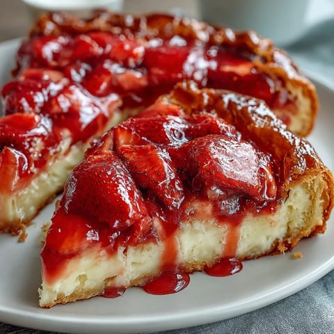 Fresh strawberry galette with frangipane filling, rustic free-form tart with golden crust and juicy red berries.