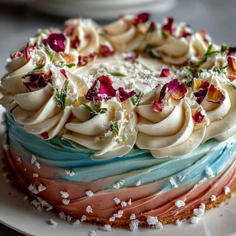 Pastel Ombre Spring Floral Cake