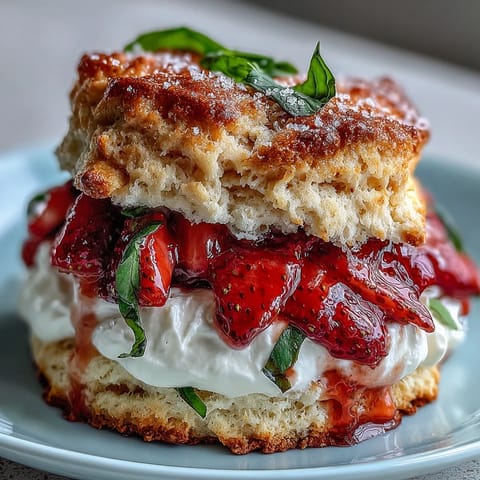 Strawberry Basil Shortcake Biscuits
