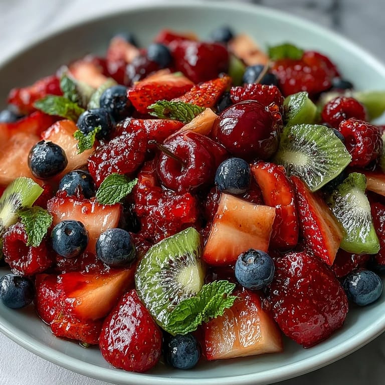 Fresh and colorful Spring Fruit Table Platter with Dipping Yogurt Sauce, arranged beautifully for brunch or party gatherings.