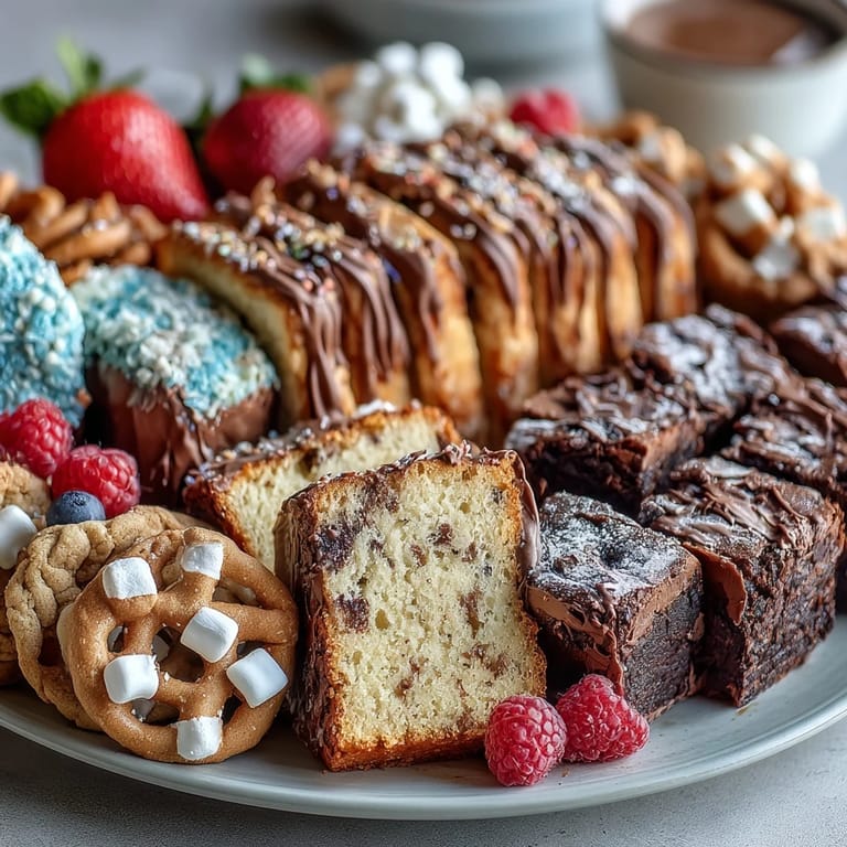 Vibrant dessert board with lemon loaf, chocolate chip cookies, and fresh berries—perfect for sharing at any graduation party.