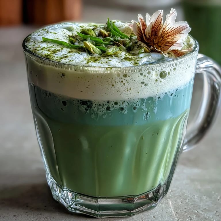 Silky green matcha layered over cold milk and crowned with sweet vanilla cold foam, perfect for an elegant Mother's Day brunch beverage.
