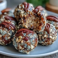 Nut-free energy balls with oats and honey, rolled into bite-sized snacks for school lunches or travel.